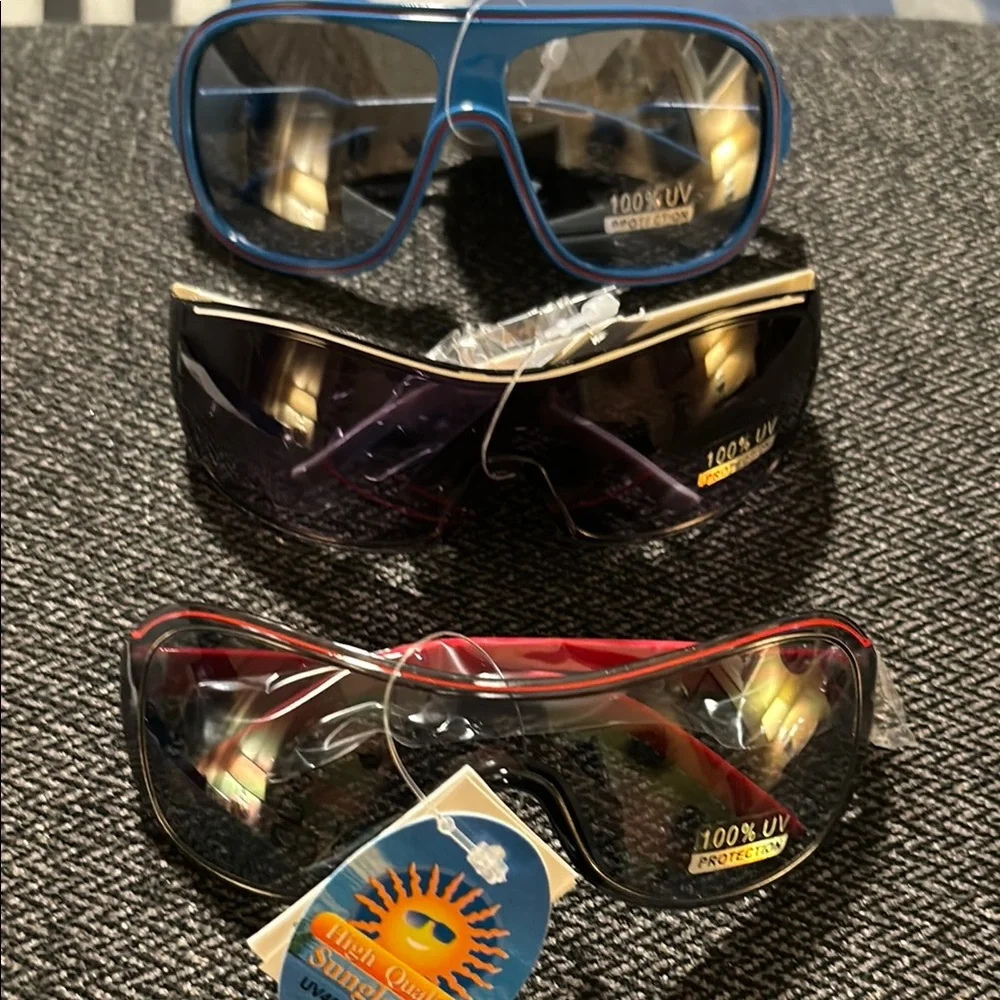 Kids Sunglasses Set - Red, white, blue 3pair UV400
